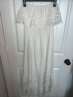 Beautiful Strapless WHITE Swim Cover Up Dress! by Solitaire Swim, Size LARGE